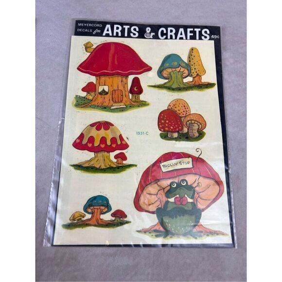 1970s Vintage Mushroom and Owl Decal Stickers - Picture 3 of 9